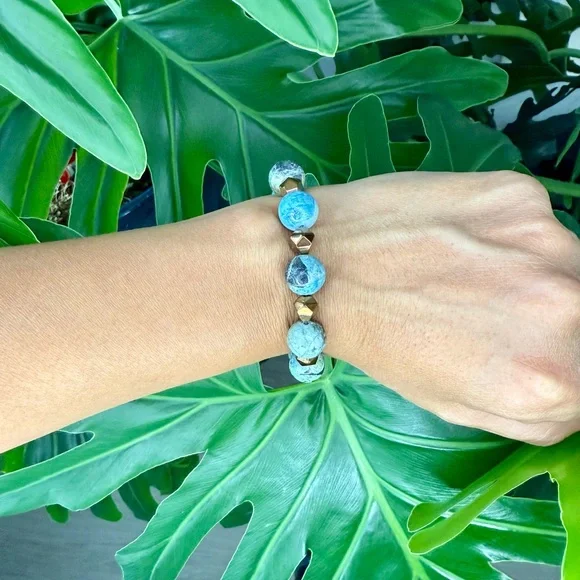 Jasper & Hematite bracelet (one) - Picture 3 of 8